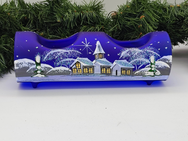 Teelichthalter für 2 Lichter in Dunkelblau